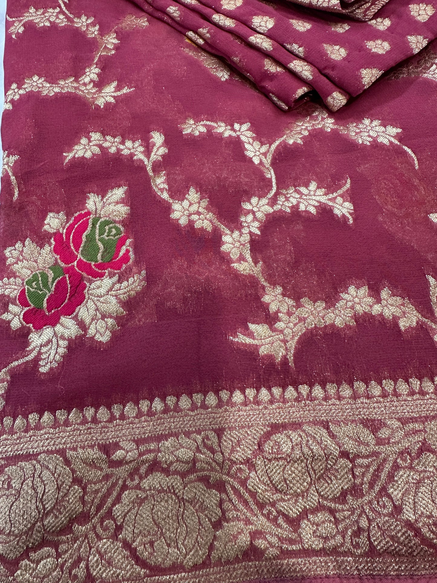 Pure Georgette Banarsee Saree