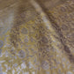 Creamish Yellow Semi Banarsee Silk Saree