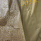 Creamish Yellow Semi Banarsee Silk Saree