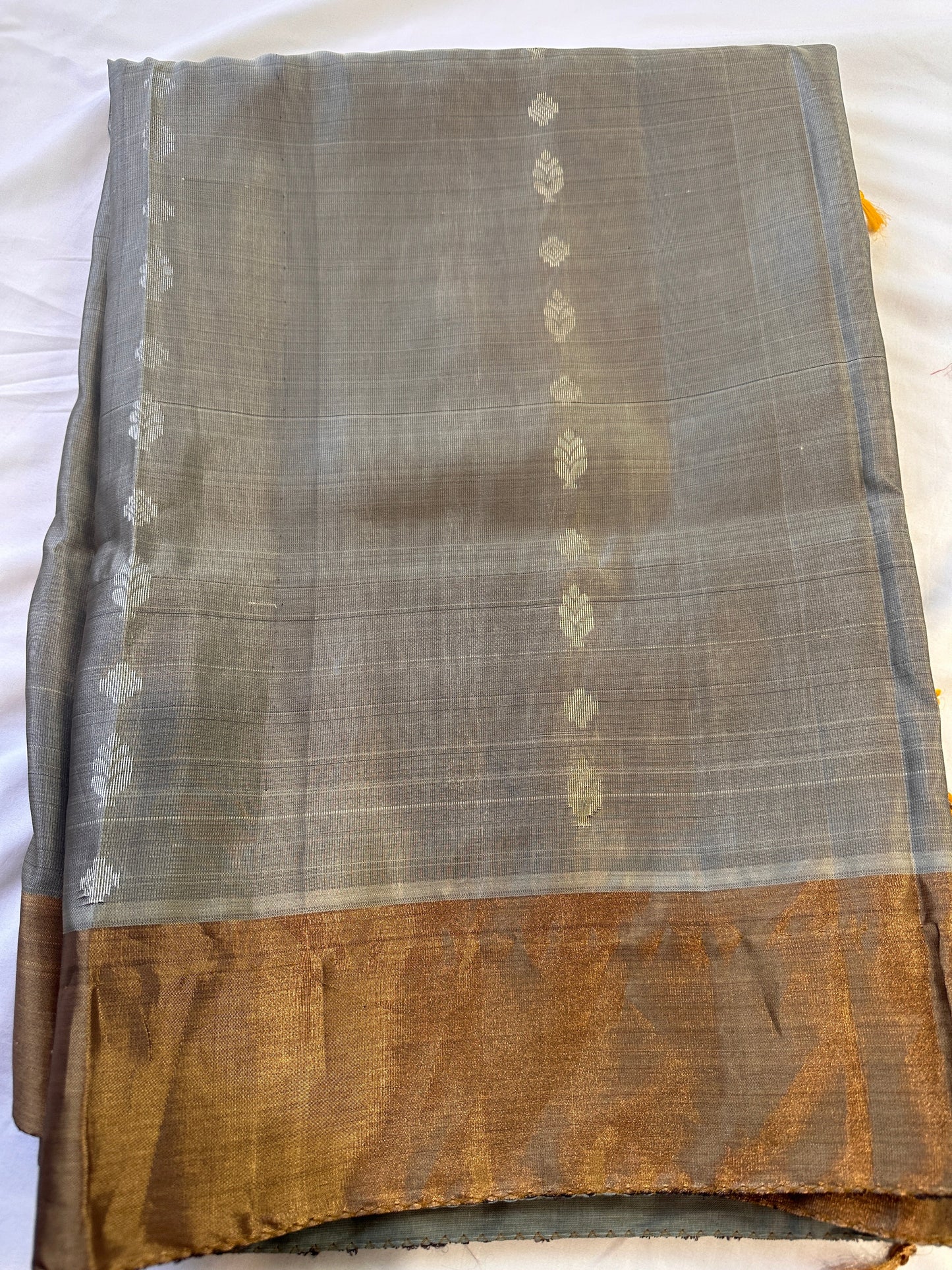 Grey Green Pure Uppada Saree