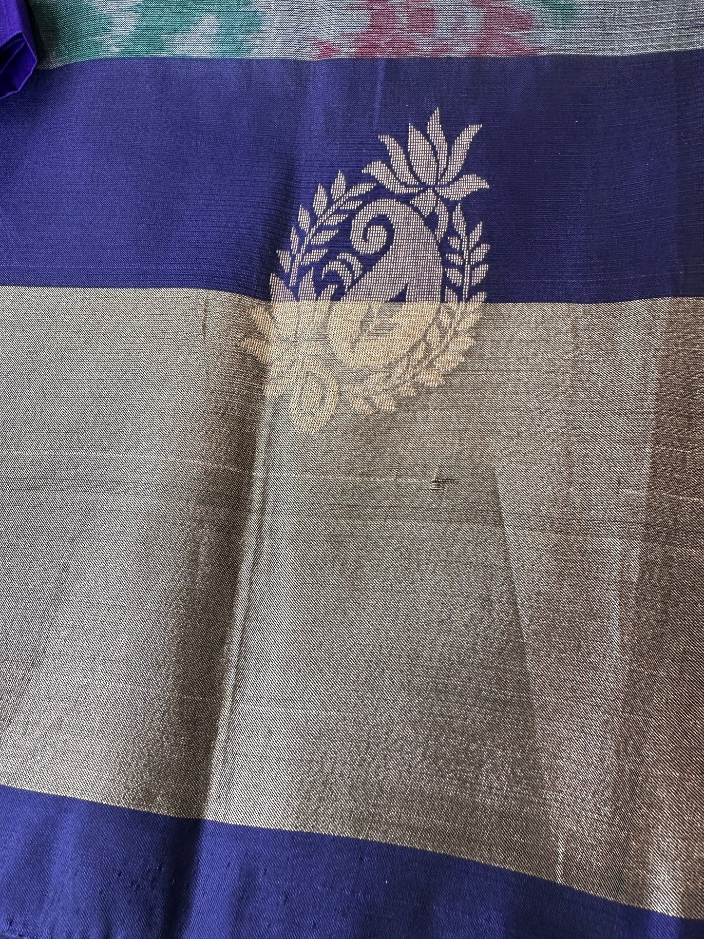 Grey Pochampally Soft Silk Saree