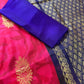 Blue Pink Pochampally Soft Silk Saree