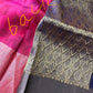 Blue Pink Pochampally Soft Silk Saree
