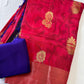 Blue Pink Pochampally Soft Silk Saree