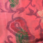 Peachish Pink Pochampally Soft Silk Saree