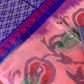 Peachish Pink Pochampally Soft Silk Saree
