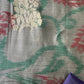 Grey Pochampally Soft Silk Saree