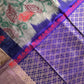 Grey Pochampally Soft Silk Saree