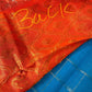 Pure Venkatgiri Blue Orange Saree