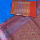 Pure Venkatgiri Blue Orange Saree