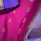 Pure Gadwal Pink and Blue Saree