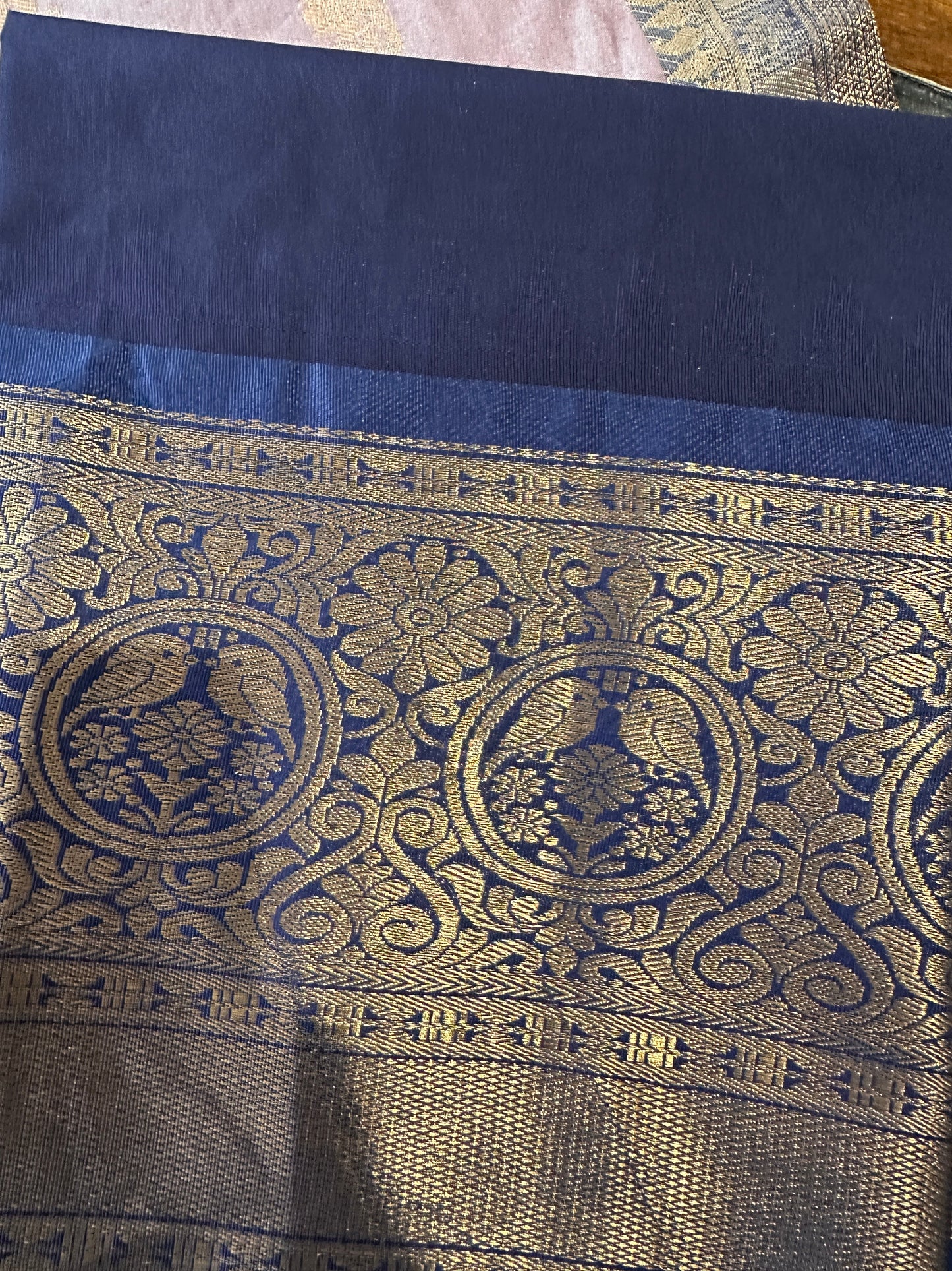 Pure Gadwal Lavender and Blue Saree