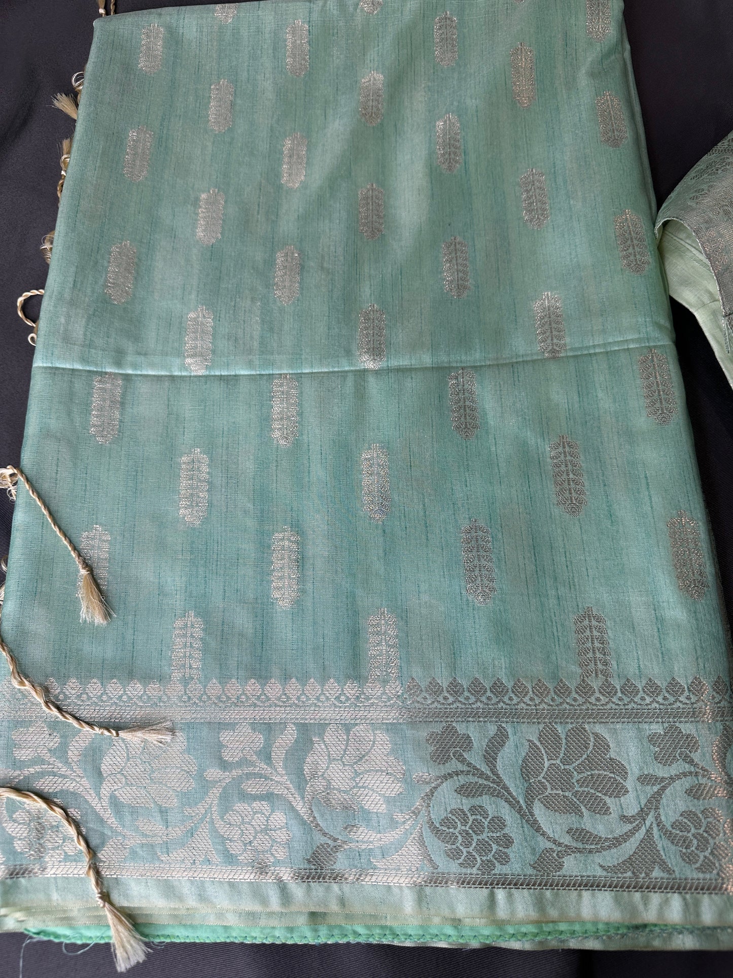 Pastel Green Soft Silk Koyem Border Saree
