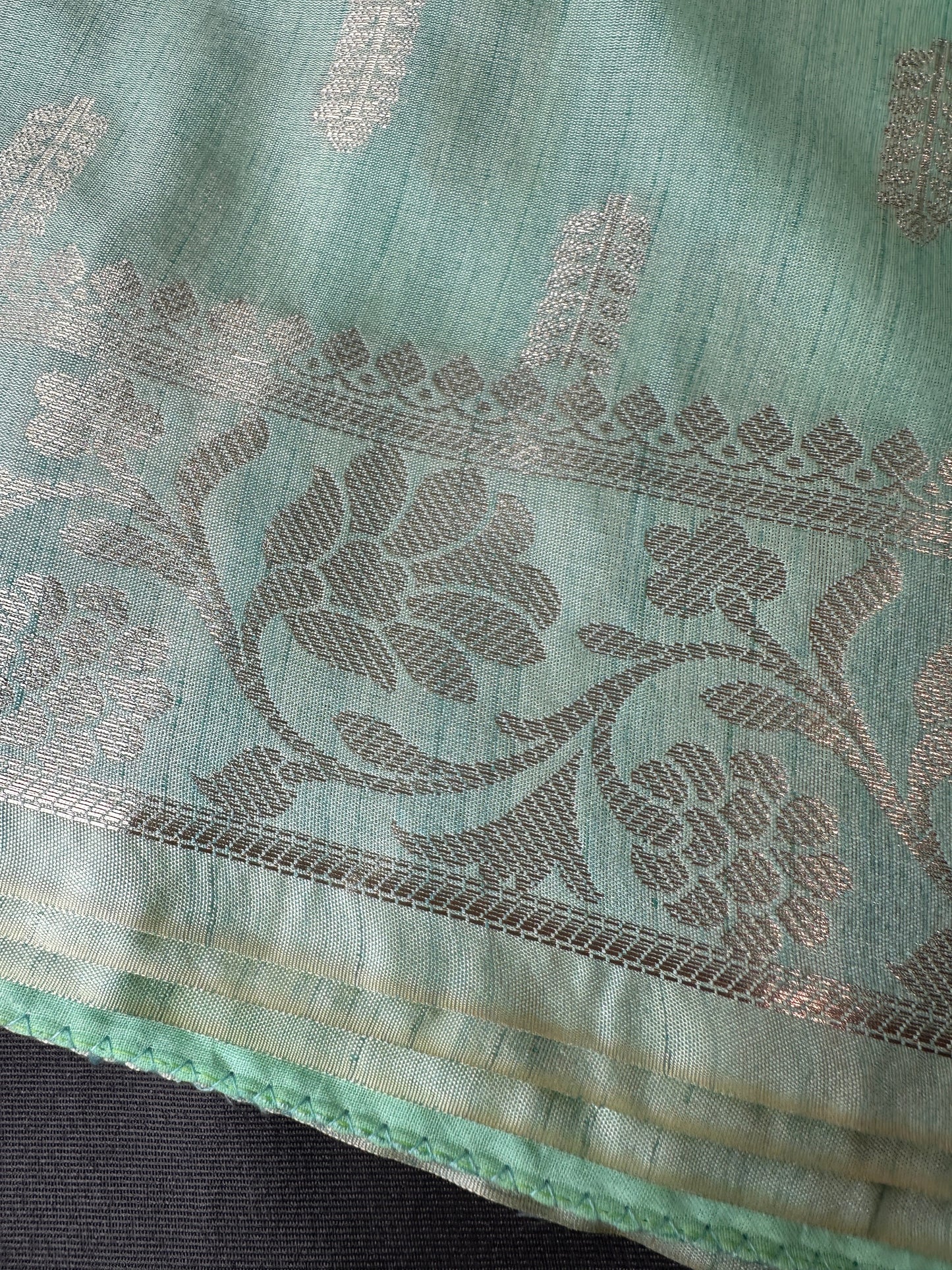 Pastel Green Soft Silk Koyem Border Saree