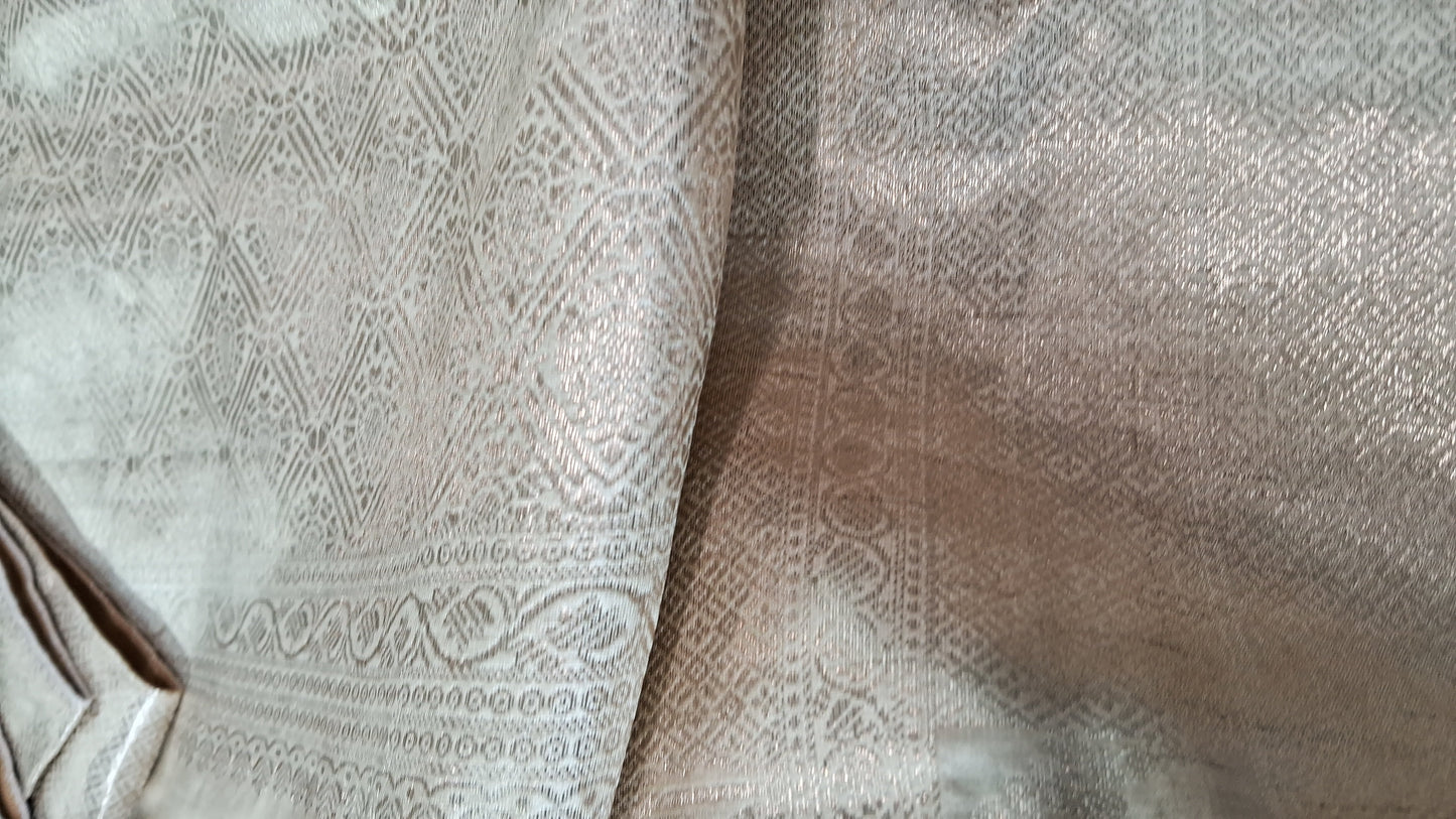 Creamish beigh Soft Silk Koyem Border Saree