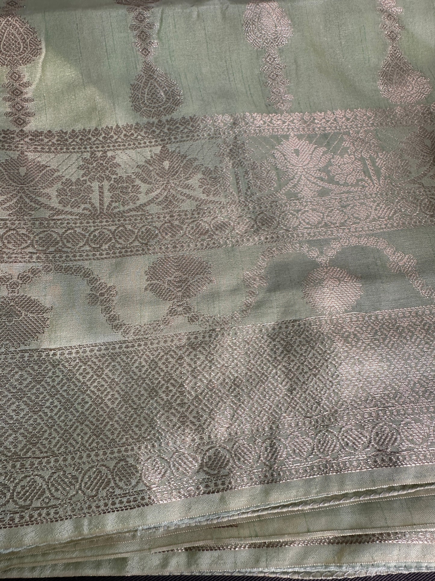 Pastel Green Soft Silk Koyem Border Saree