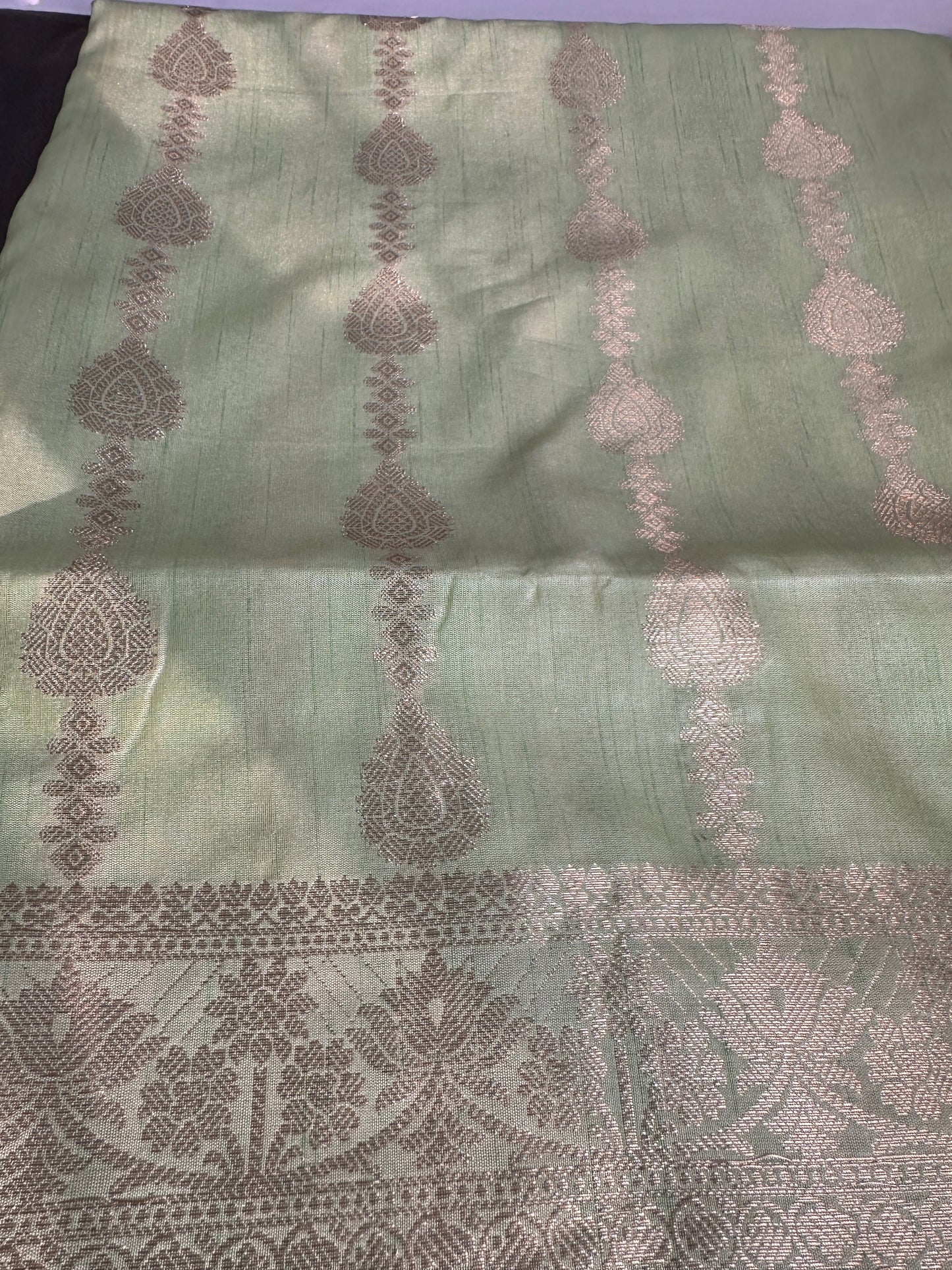 Pastel Green Soft Silk Koyem Border Saree