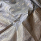 Light Grey Soft Silk Koyem Border Saree