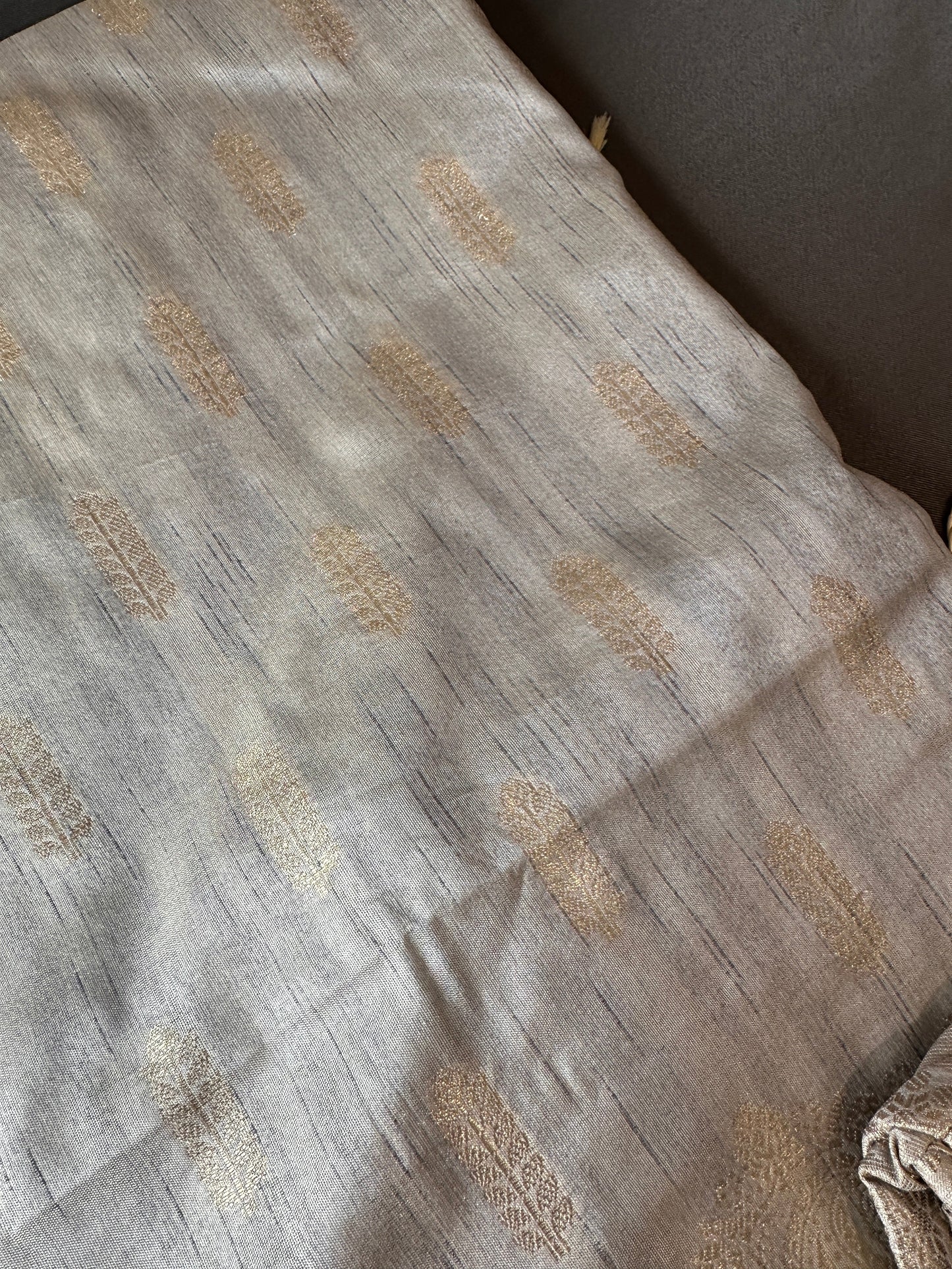 Light Grey Soft Silk Koyem Border Saree