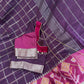 Purple Soft Sico Checks with Pochampally Border Casual Wear Saree