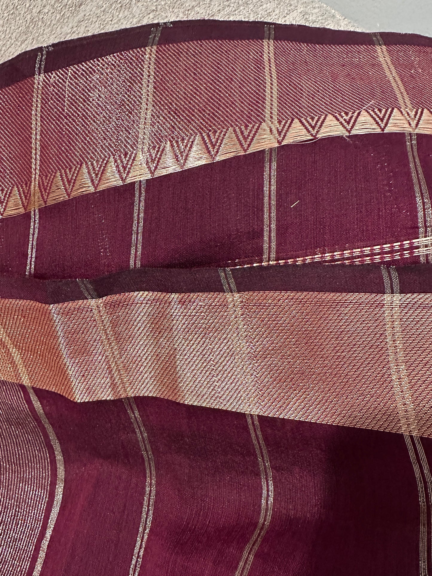 Purple Soft Sico Checks with Pochampally Border Casual Wear Saree
