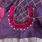 Purple Soft Sico Checks with Pochampally Border Casual Wear Saree