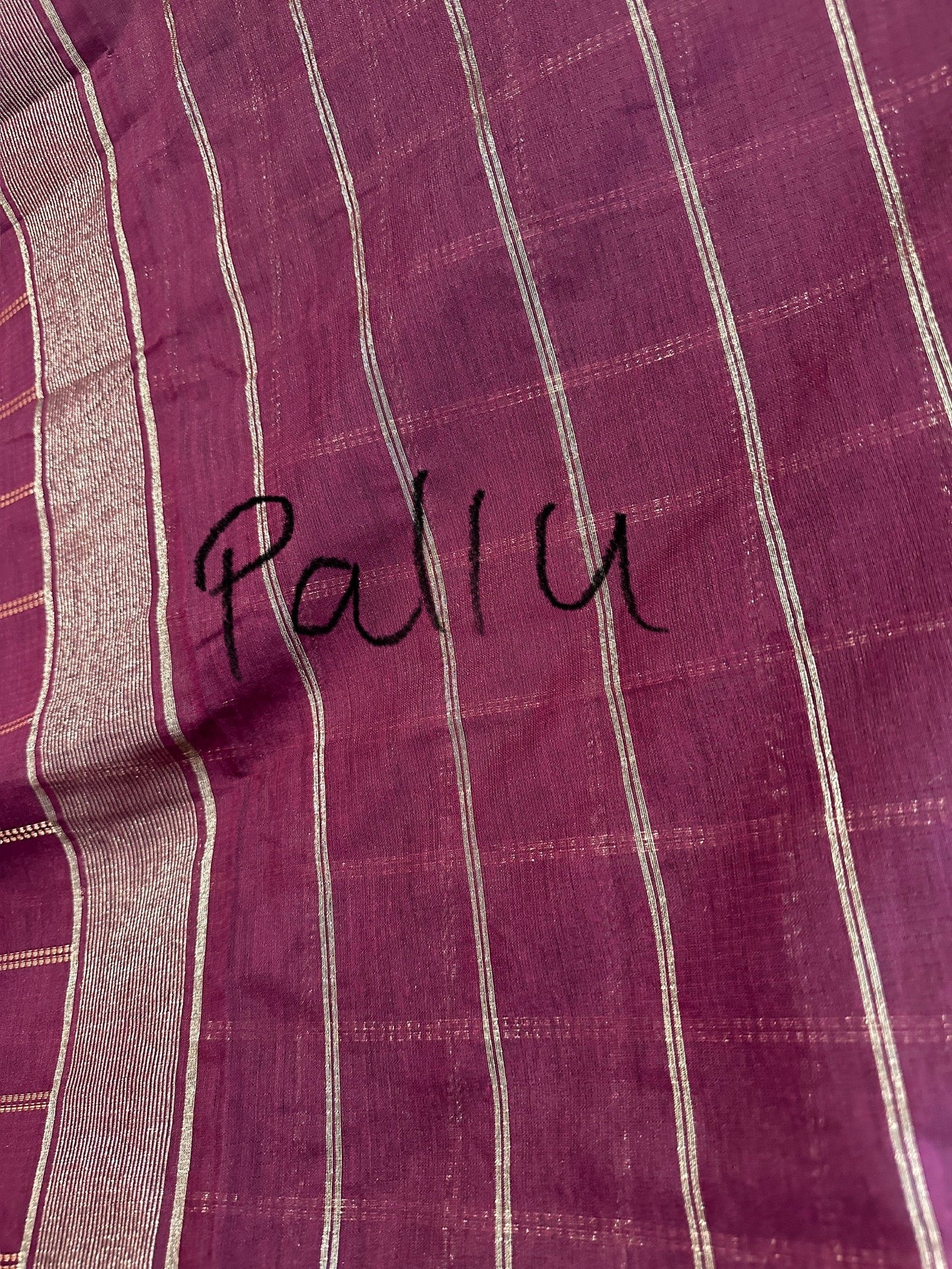 Purple Soft Sico Checks with Pochampally Border Casual Wear Saree
