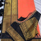 Peach Black Pattu Gadwal Saree