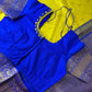 Yellow Blue Pattu Gadwal Saree