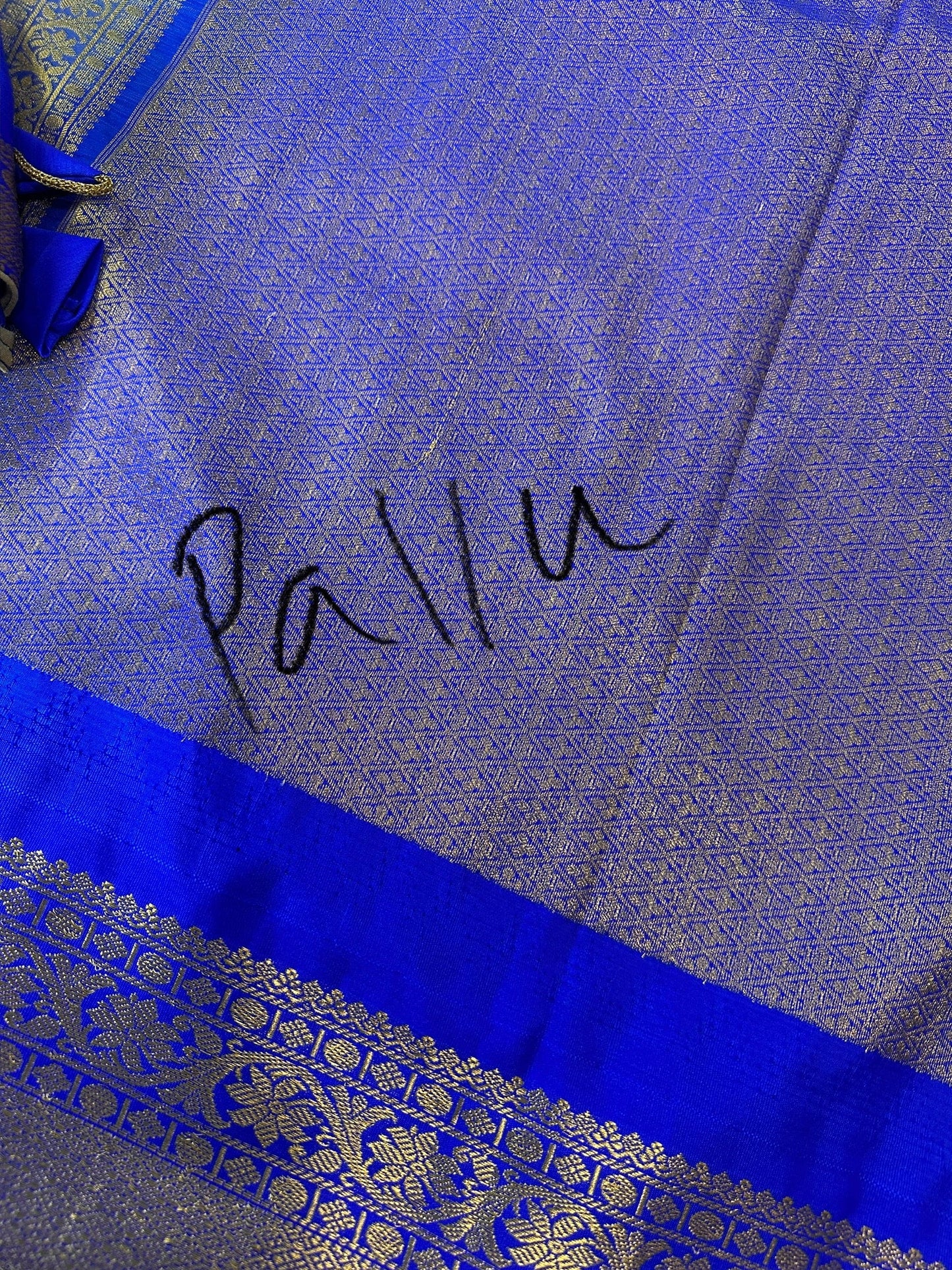 Green Blue Pattu Gadwal Saree