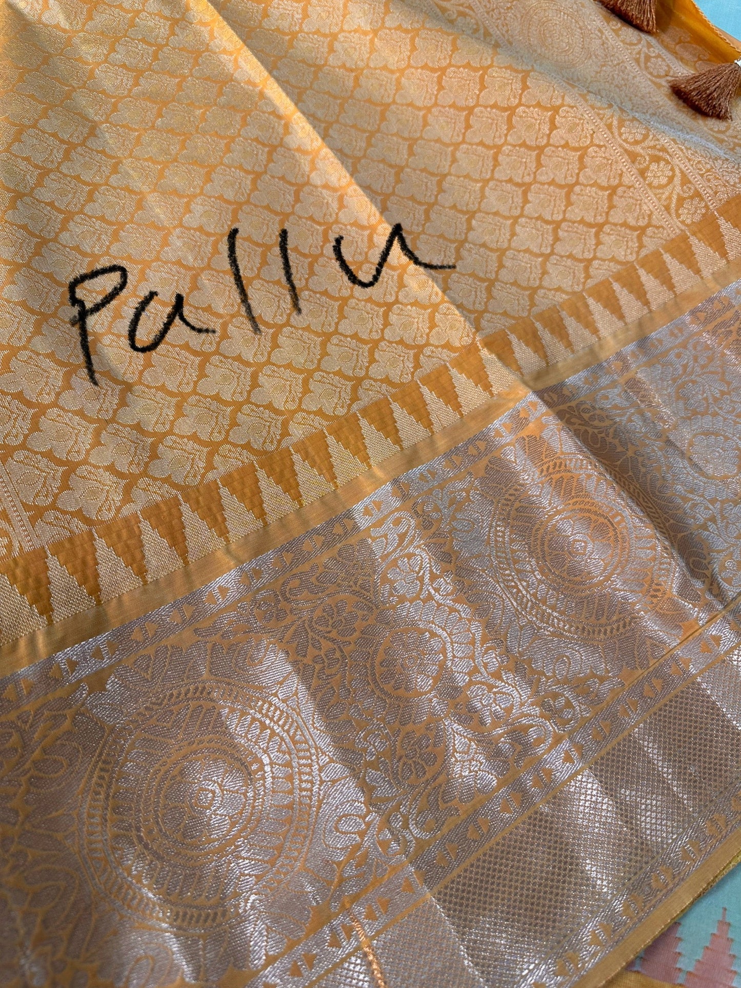 Green Mustard Pattu Gadwal Saree