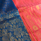 Pink Blue Uppada Light Weight Saree with Maggam Work Blouse