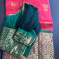 Pure Venkatgiri Silk Pink and Green Saree