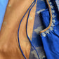 Mustard Brown Blue Pattu Gadwal Saree