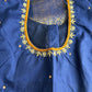 Mustard Brown Blue Pattu Gadwal Saree