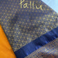 Mustard Brown Blue Pattu Gadwal Saree