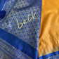 Mustard Brown Blue Pattu Gadwal Saree