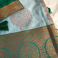 Blue Green Koyem Kanchi Border Saree