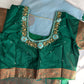 Blue Green Koyem Kanchi Border Saree