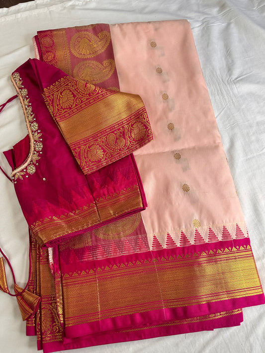 Light Pink Pattu Gadwal Saree