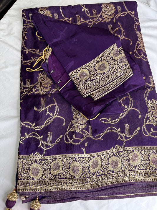 Purple Banarsee Silk