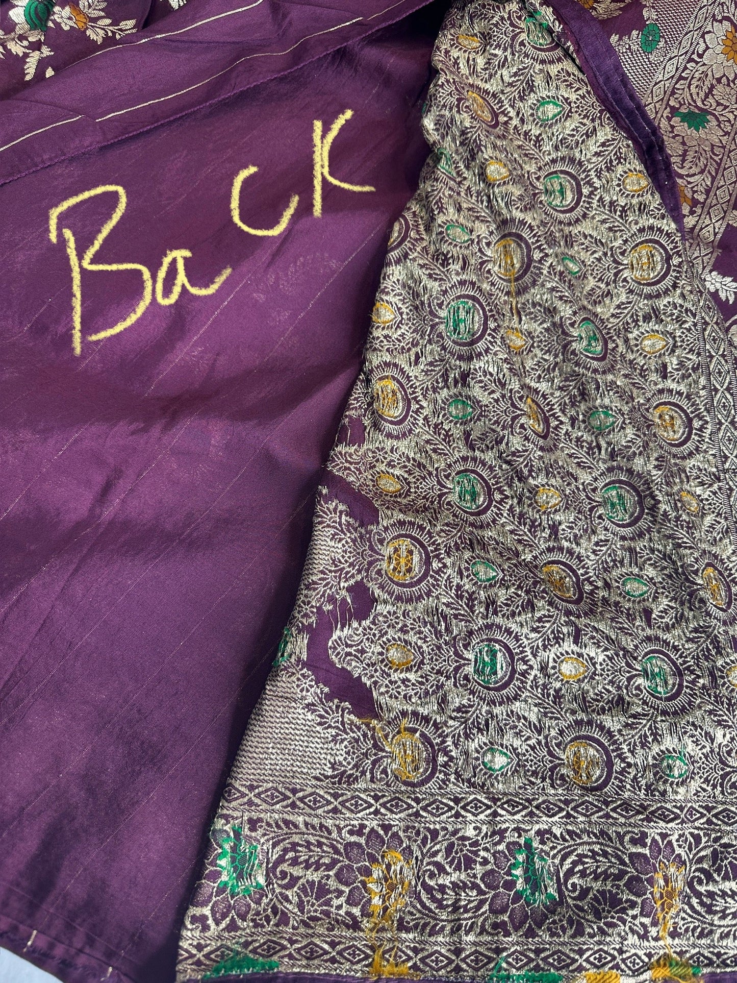 Purple Banarsee Silk Saree