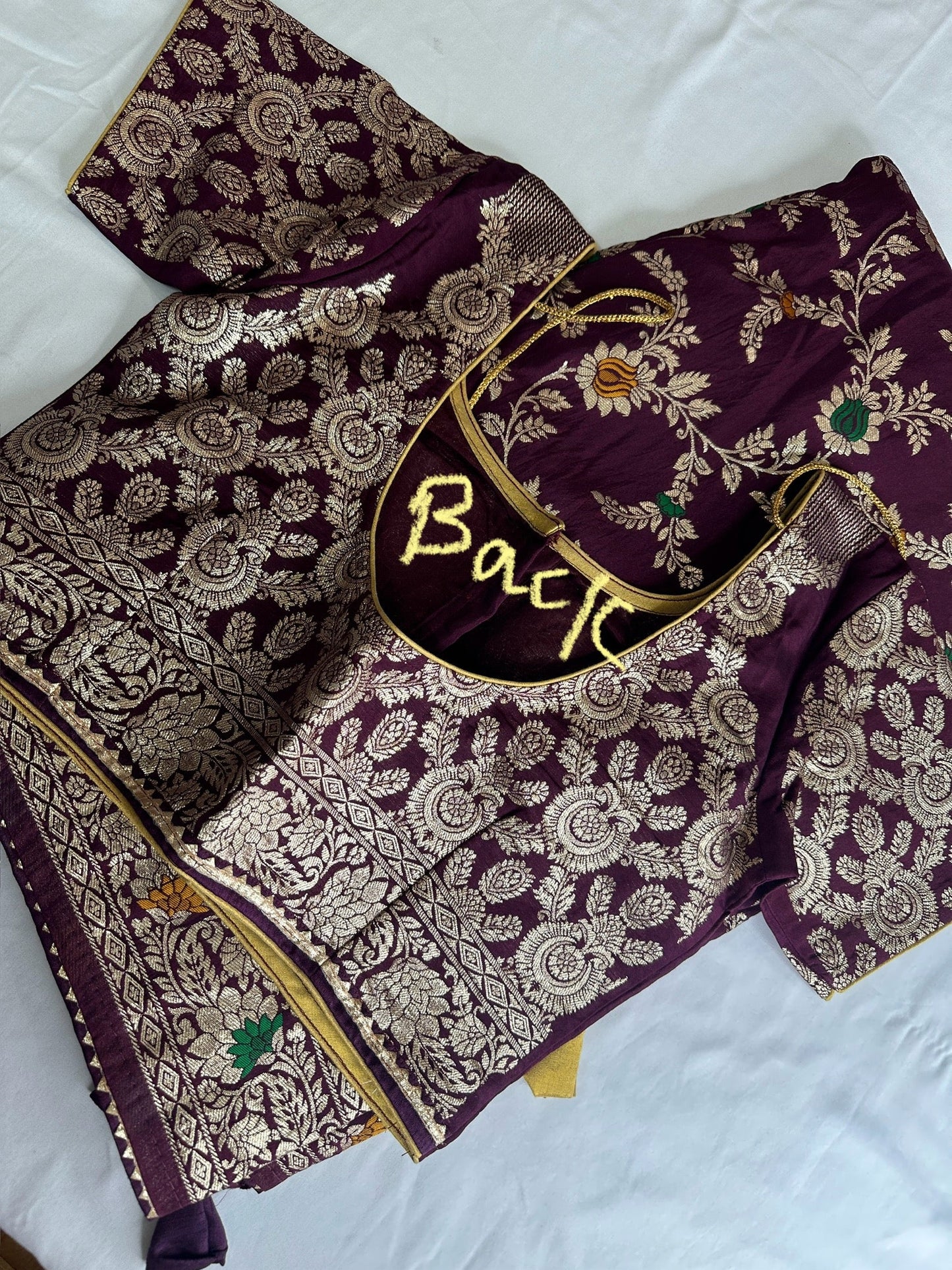 Purple Banarsee Silk Saree