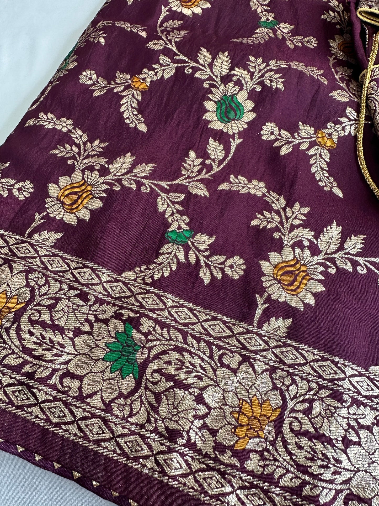Purple Banarsee Silk Saree