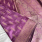 Purple Banarsee Mashru Silk Saree