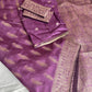 Purple Banarsee Mashru Silk Saree