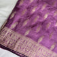 Purple Banarsee Mashru Silk Saree