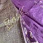 Purple Banarsee Mashru Silk Saree
