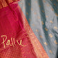 Blue Pink Pure Silk Pattu Gadwal Saree