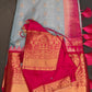 Blue Pink Pure Silk Pattu Gadwal Saree